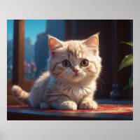 *~* AP68 5:4 Chat Feline Kitty Kitten Fluffy Tan