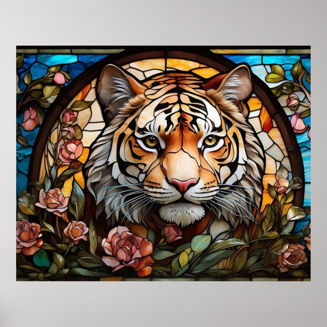 Affiche *~* AP68 Imaginaire 5:4 TIGER en verre coloré (Devant)