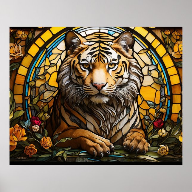Affiche *~* AP68 Imaginaire TIGER en verre coloré 5:4 (Devant)
