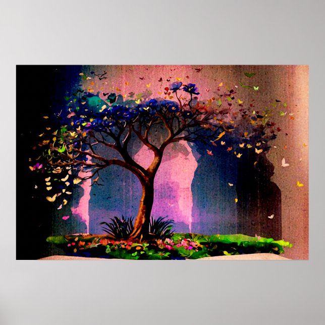 Affiche *~* AP81 Arbre Artistique Moderne Éthérée Calme (Devant)