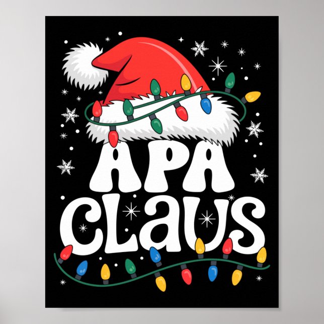 Affiche Apa Claus Funny Xmas Christmas Grandma Holiday Sty (Devant)