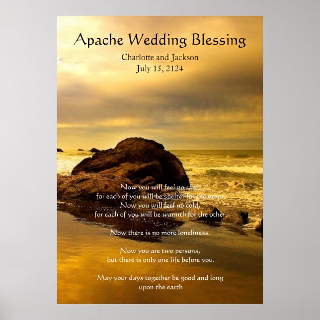 Affiche Apache Mariage Bénédiction Gold Ocean Rock (Devant)