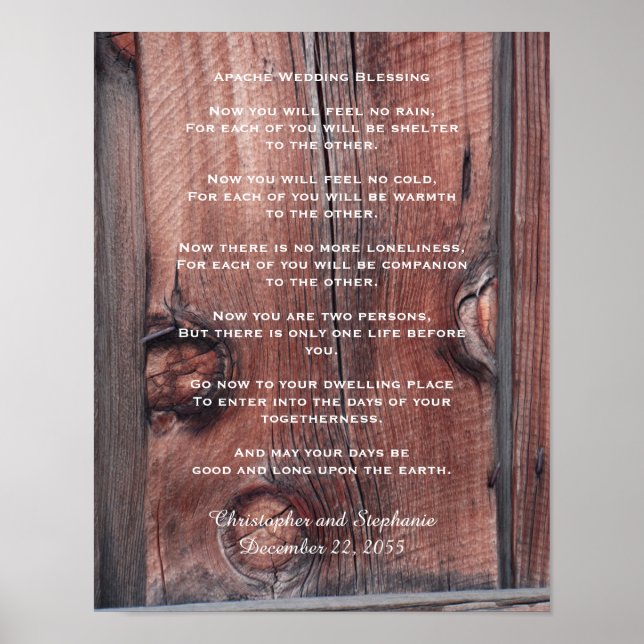Affiche Apache Wedding Blessing Rustic Red Barn (Devant)