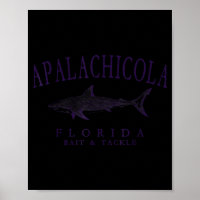 Apalachicola floride requin vintage prune art