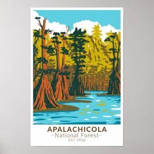 Affiche Apalachicola Forêt nationale de Baldcyprès