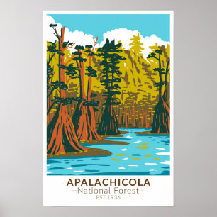 Affiche Apalachicola Forêt nationale de Baldcyprès