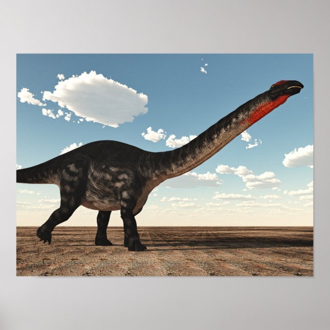 Affiche Apatosaurus dinosaure dans le désert - rendu 3D (Devant)