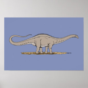 Affiche Apatosaurus, un dinosaure jurassique