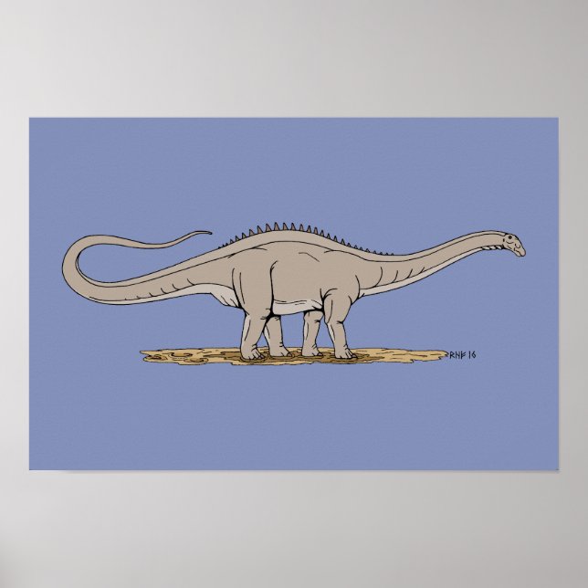 Affiche Apatosaurus, un dinosaure jurassique (Devant)