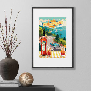 Affiche Aperitivo Spritz Editable Vacation Illustrée