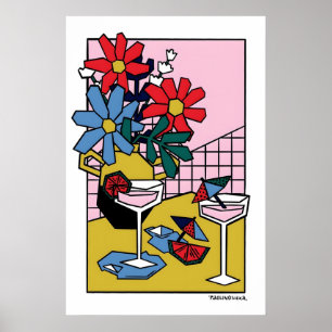 Affiche Apero Formel Bauhaus Abstrait Japonais Moderne