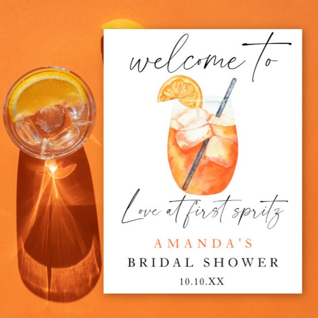 Affiche Aperol Spritz Bienvenue fête de la douche nuptiale (Créateur téléchargé)