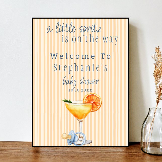 Affiche Aperol Spritz Blue Orange Citrus Boy Baby Shower (Créateur téléchargé)
