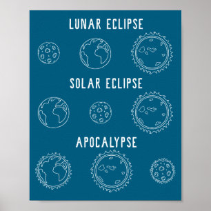 Affiche Apocalypse d'astronomie lunaire solaire drôle d'éc