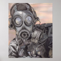 Apocalypse Prepper dans la pièce d'art Masque à ga