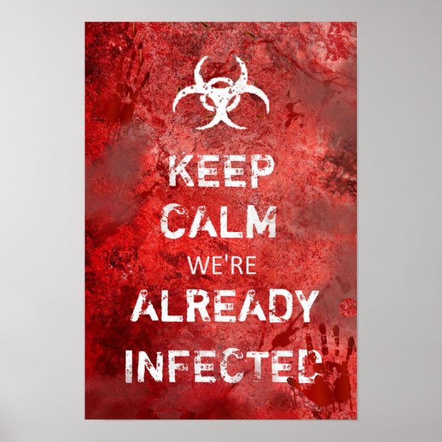 Affiche Apocalypse Zombie Conserver Le Calme 13" X 19" (Devant)