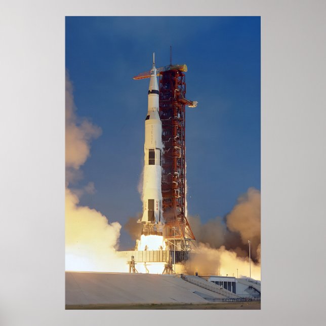 Affiche Apollo1 Fusée de lancement Saturn V Historique Lun (Devant)