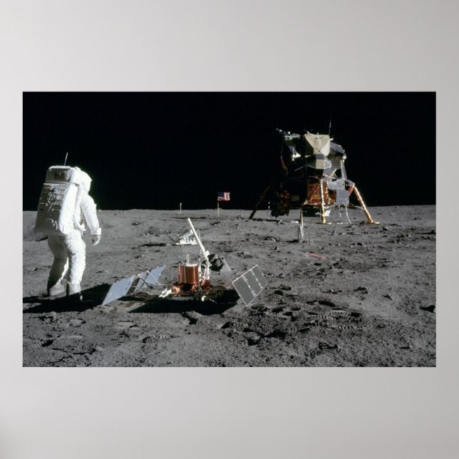Affiche Apollo 11 Astronaut et module lunaire "Aigle" (Devant)