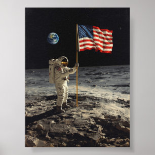 Affiche Apollo 11 - Neil Armstrong met le pied sur la Lune