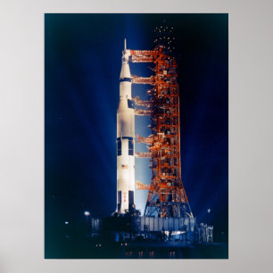 Affiche Apollo 14 sur le panneau de lancement