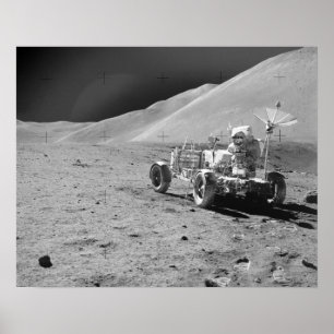 Affiche Apollo 15 Astronaut et véhicule itinérant lunaire