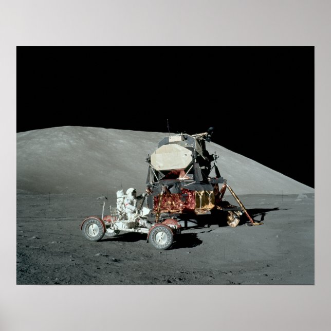 Affiche Apollo 17 Module lunaire et véhicule roulant lunai (Devant)