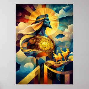 Affiche Apollon - Légende Cubiste Minimaliste - Dieu du So