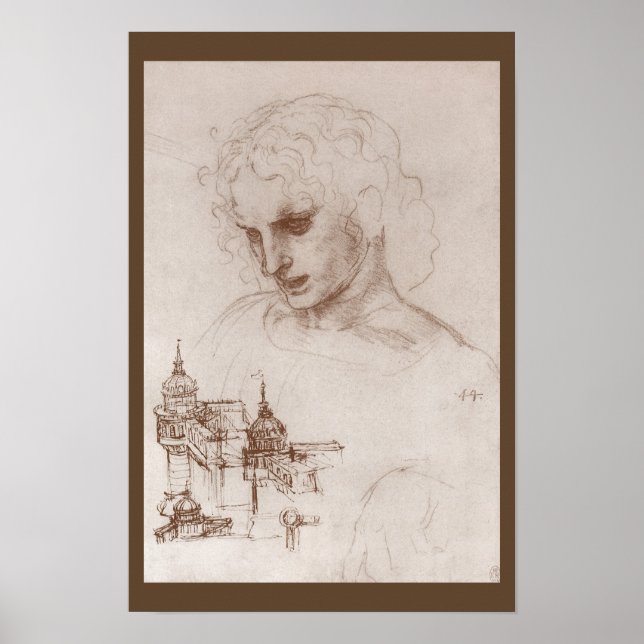 Affiche Apôtre Jacobus Château Sforza, Léonard de Vinci (Devant)