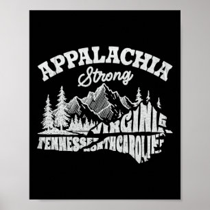 Affiche Appalachia Strong Montagne Extérieur Randonnée Nc