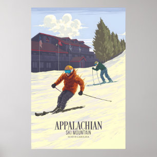 Affiche Appalachian Ski Mountain Caroline du Nord États-Un