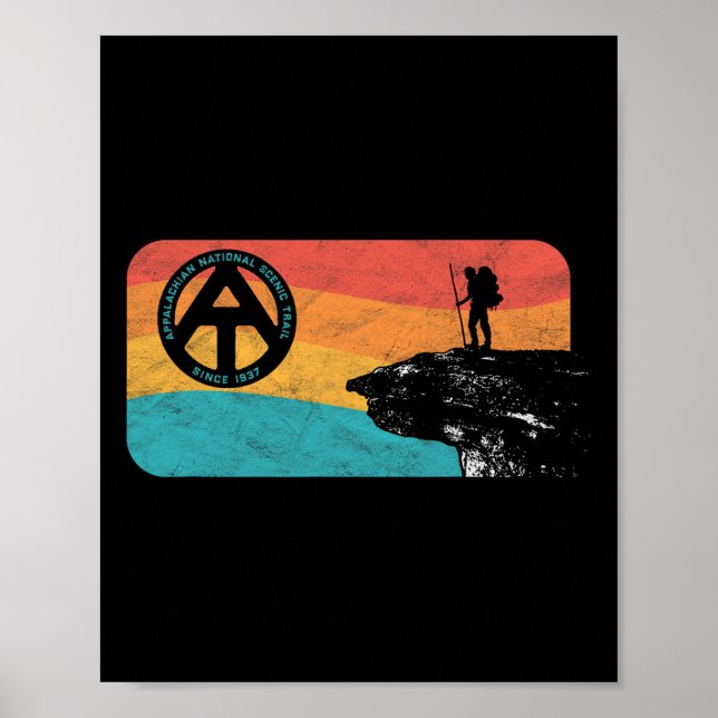 Affiche Appalachian Trail Retro Mcafee's Knob Hiking  (Devant)