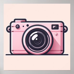 Affiche Appareil photo de prise de vue instantanée rose te