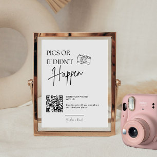 Affiche Appareil Photo Jetable Mariage 'Pics Or It Didn’t