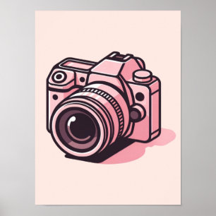 Affiche Appareil Photo Numérique Reflex Pink Tendance Pers
