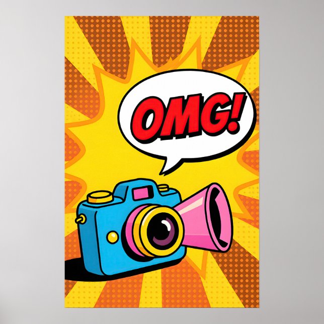 Affiche Appareil photo rétro Pop Art (Devant)