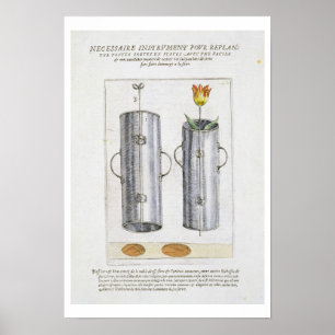 Affiche Appareil pour la replantation de fleurs, de 'Hortu