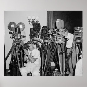 Affiche Appareils-photo antiques à la Maison Blanche, les