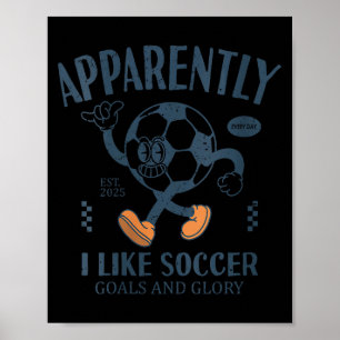 Affiche Apparemment, j'aime le football pour femmes V-neck
