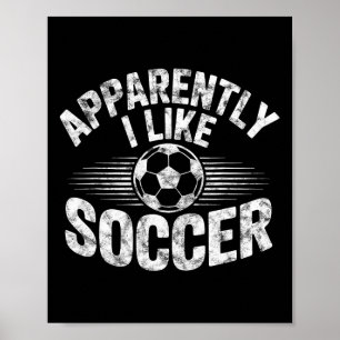 Affiche Apparemment j'aime le football Vintage Jour de mat