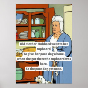 Affiche apparence de bande dessinée " Vieille mère Hubbard