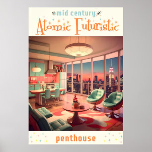 Affiche Appartement Penthouse Futuriste Atomique