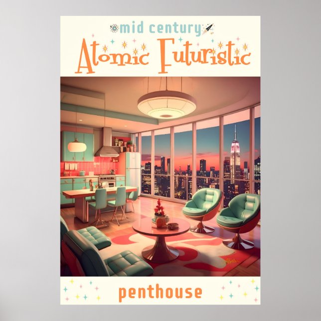 Affiche Appartement Penthouse Futuriste Atomique (Devant)