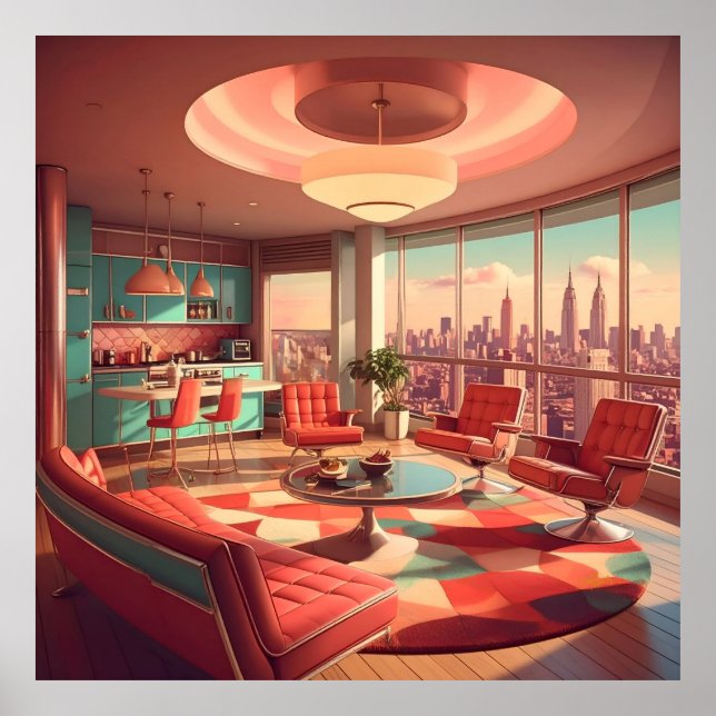 Affiche Appartement Urbain Futuriste Atomique (Devant)