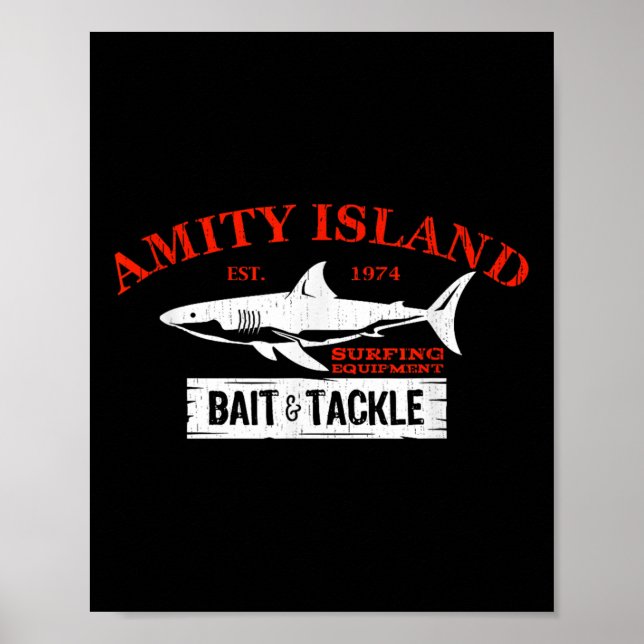 Affiche Appât et attirail d'Amity Island Rétro Pêche  (Devant)