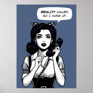 Affiche Appel à la réalité comique suspendu