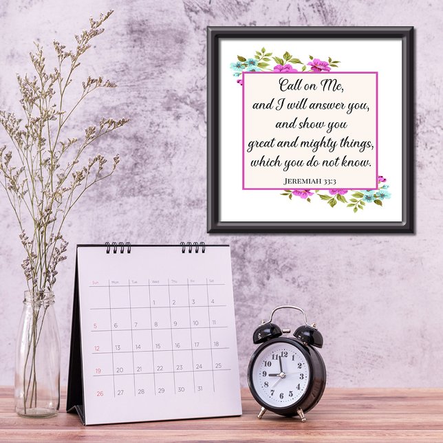 Affiche Appel À Moi Bible Verse Jeremiah Christian Gicleé (Créateur téléchargé)