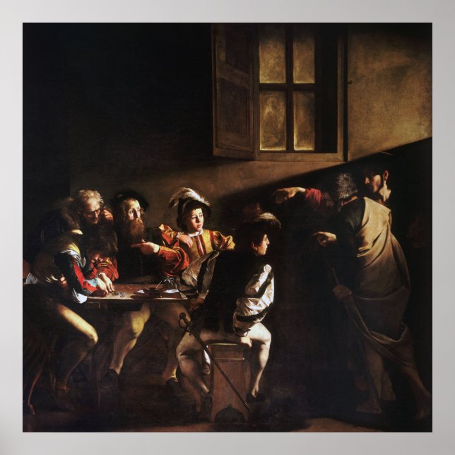 Affiche Appel De Saint Matthieu Par Caravaggio (Devant)
