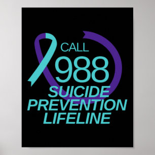 Affiche Appel de secours pour la prévention du suicide 988