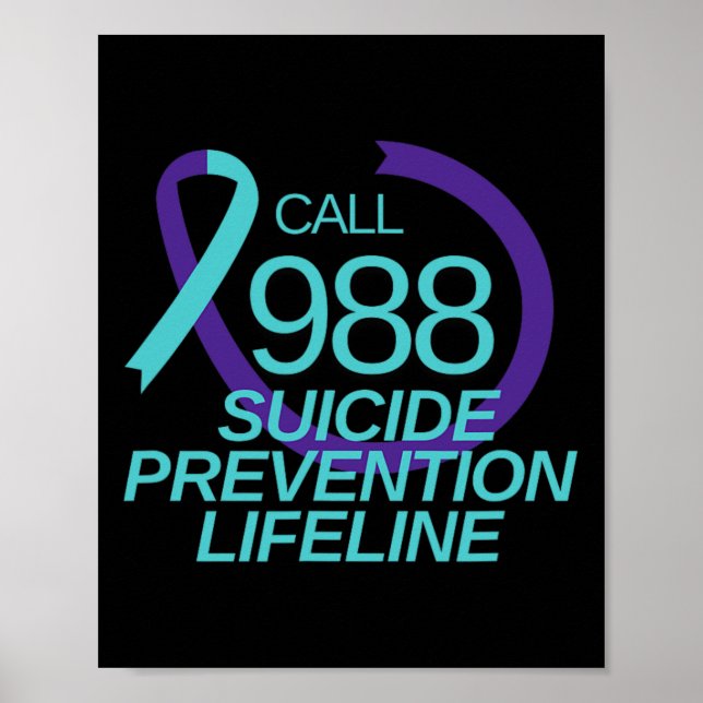Affiche Appel de secours pour la prévention du suicide 988 (Devant)