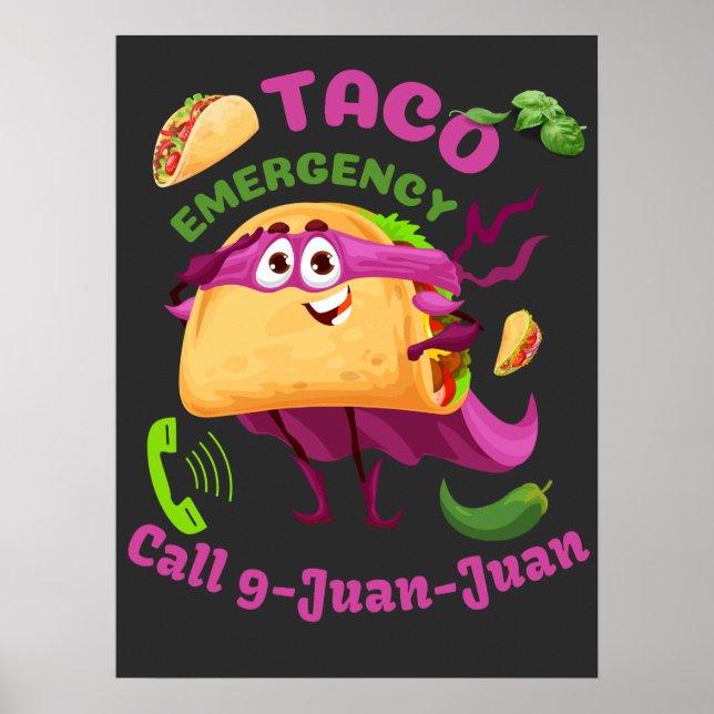 Affiche Appel d'urgence Taco 9 Juan Juan Mexicain (Devant)